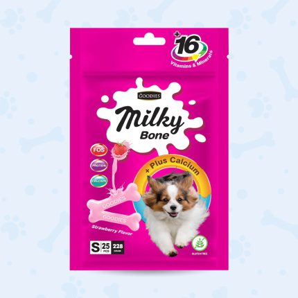 Goodies Dog Treats Milky Bone 220g (Strawberry Flavor) gulshanpetclinic