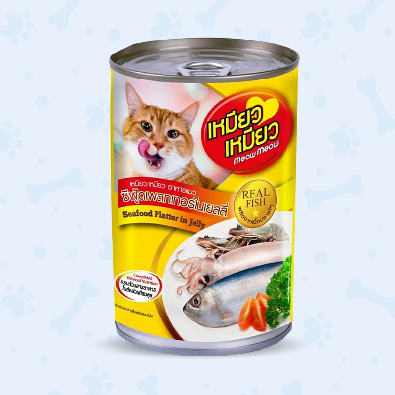 Meow Meow Cat Can Food Seafood Platter in Jelly gulshanpetclinic Meow Meow Cat Can Food Seafood Platter in Jelly gulshanpetclinic