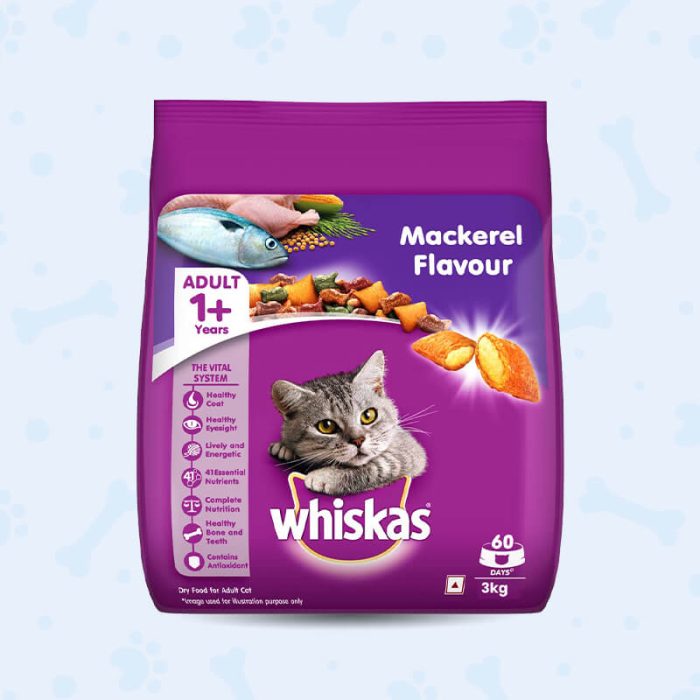 whiskas cat dry food mackerel 3kg gulshanpetclinic