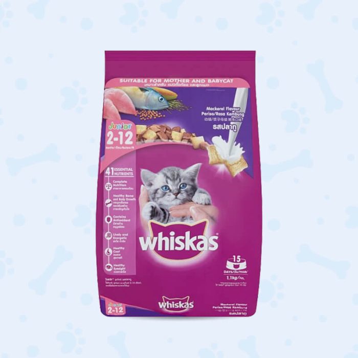 whiskas dry food mackerel (junior) 1.1kg gulshanpetclinic
